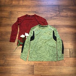 2 Boys Long Sleeve Workout T-Shirts. Size L.